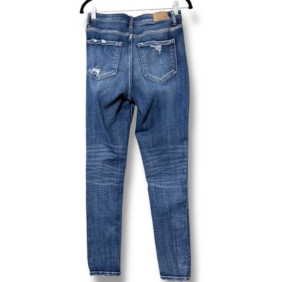 BKE denim BILLIE jeans size 27 slim fit high rise ankle skinny distressed butt - Picture 2 of 12